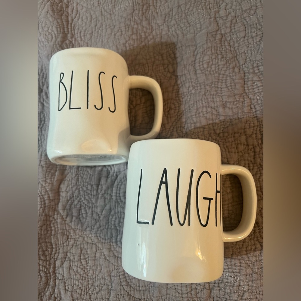 Rae Dunn Cream Mugs - Bliss & Laugh